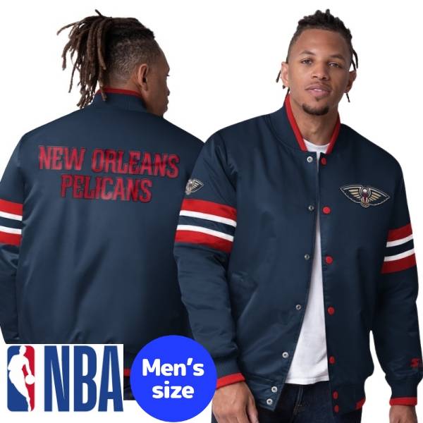 【送料無料】 NBA公式 メンズ アウター バーシティジャケット スタジャン ジャンパー ニューオーリンズ・ペリカンズ New Orleans Pelicans Scout Varsity Satin Jacket