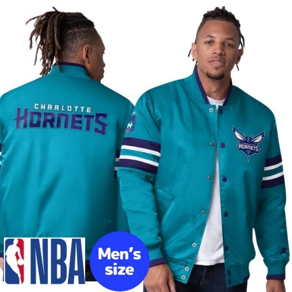 【送料無料】 NBA公式 メンズ アウター バーシティジャケット スタジャン ジャンパー シャーロット・ホーネッツ Charlotte Hornets Scout Varsity Satin Jacket