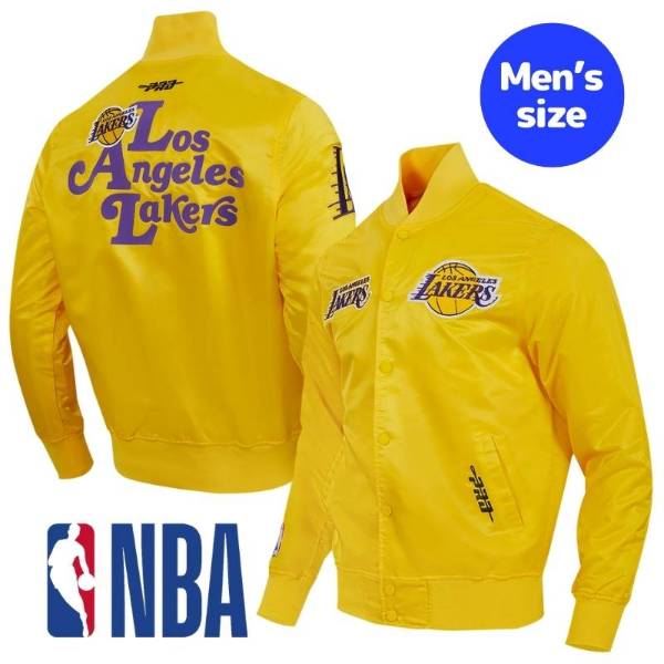【送料無料】 NBA公式 オフィシャル メンズ スタジャン バーシティジャケット アウター Pro Standard プロスタンダード ロサンゼルス・レイカーズ レブロン 八村塁 ルカ・ドンチッチ LA LAKERS SOUVENIR SATIN JACKET