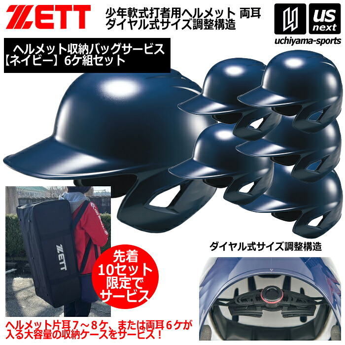 ゼット【 ZETT 】 野球 少年軟式打者用ヘルメット（ネイビー／6個入り） 収納バッグサービス【 BHL780 ヘルメット 野球ヘルメット 野球用ヘルメット バッター 打者 少年野球 】【翌日配達対象】【メール便不可】[自社倉庫]｜ＵＳ-ＮＥＸＴ