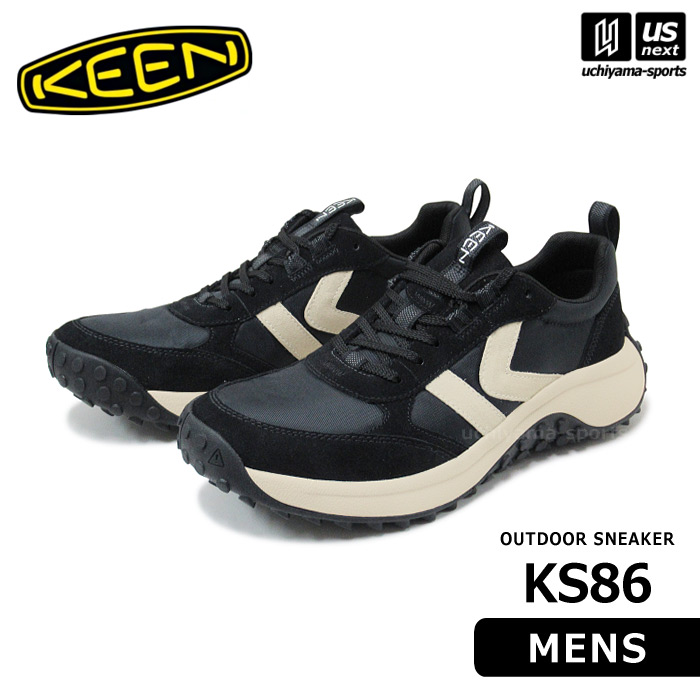 （国内正規品） KEEN キーン メンズ アウトドアスニーカー KS86 ケーエス エイティーシックス 2025年継続MODEL 【 1029593 シューズ スニーカー キャンプ 通勤 通学 男性 ブラック 】 【翌日配達対象】【メール便不可】[自社倉庫]