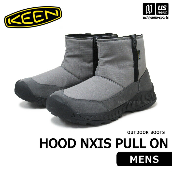 （国内正規品） KEEN キーン メンズ HOOD NXIS PULL ON WP フット ネクシス プルオン 2024～25年秋冬新色 【 1029485 シューズ ブーツ 撥水 キャンプ タウン 通勤 通学 男性 グレー 】 【翌日配達対象】【メール便不可】[自社倉庫]