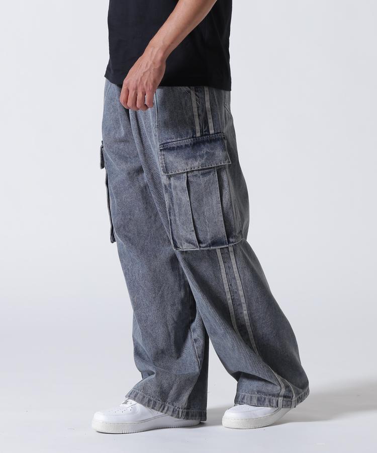 【LHP】SISseoul/エスアイエスソウル/サイドラインワイドデニムパンツ｜US ONLINE 店