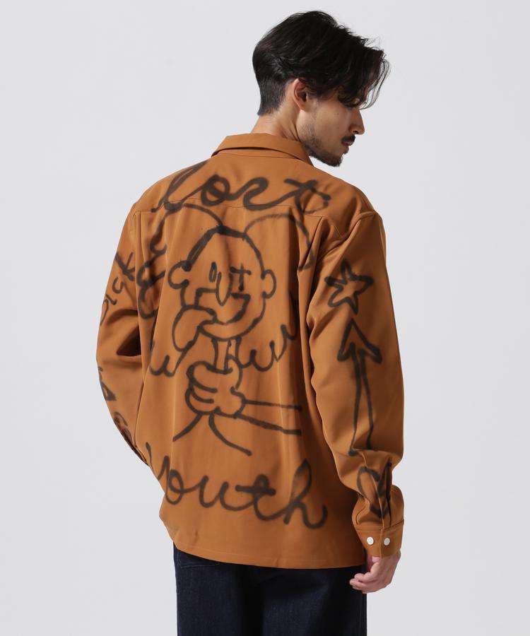 【RoyalFlash】guernika/ゲルニカ/PAINT OPEN COLLAR SHIRT 長袖シャツ ロングスリーブ シャツ ブラウス メンズ 男性|US ONLINE 店