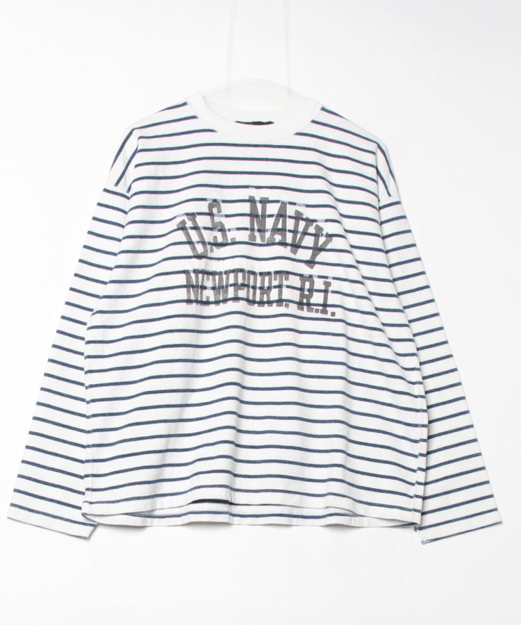 ★SALE【B’2nd】REMI RELIEF(レミレリーフ) INDIGOボーダーロンT（US NAVY) ※セール/アウトレット品につき交換 返品不可
