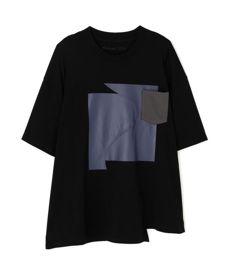 【RoyalFlash】Maison ULA/メゾン ウラ/切り替えプリントTシャツ