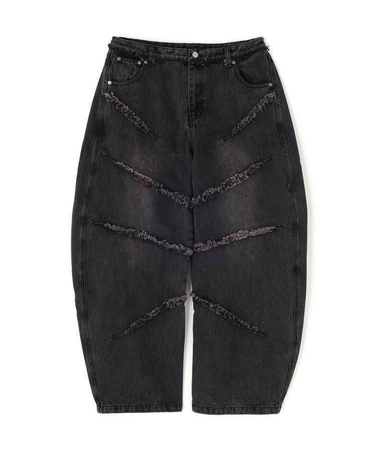 【LHP】NOT4NERD/ノットフォーナード/CUT OFF CURVED DENIM PANTS