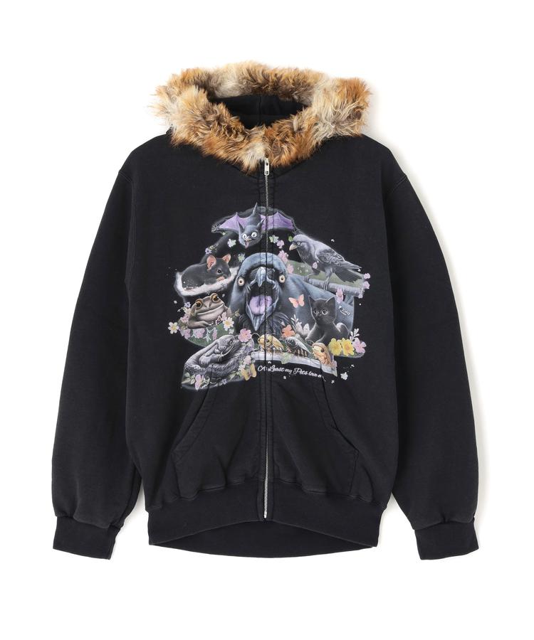 楽天市場】doublet|ダブレット FURRY COLLAR ZIP-UP HOODIE