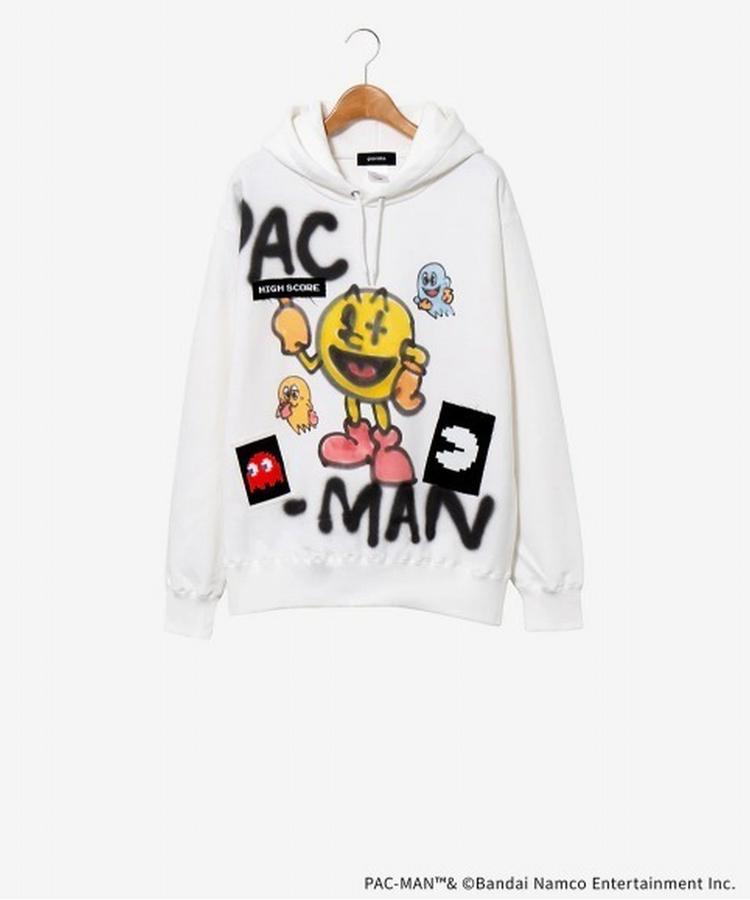 【RoyalFlash】【GUERNIKA×風呂敷き包みマン】PAC-MAN PAINT HOODIE / PAC-MAN トップス-メンズファッション