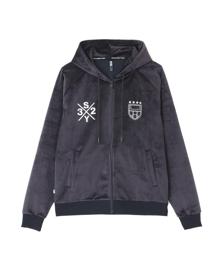 【RoyalFlash】SY32 by SWEET YEARS /エスワイサーティトゥ バイ スィートイヤーズ/VELOUR 3 LAYER ZIP HOODIE