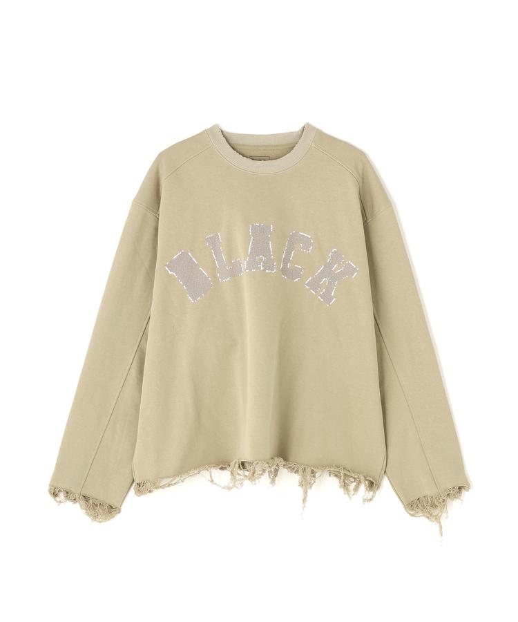【LHP】DankeSchon/ダンケシェーン/CUT FRINGE SWEAT CREWNECK BLACK