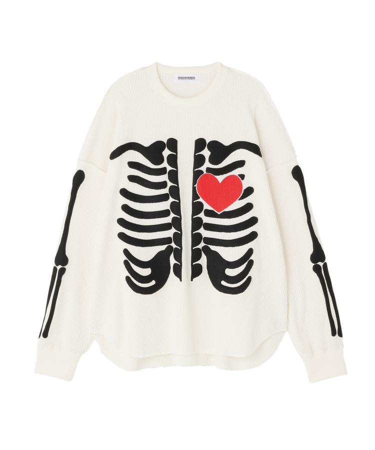 ★SALE 【B&rsquo;2nd】DISCOVERED(ディスカバード) 別注BONE WAFFLE LONG SLEEVE TEE Tシャツ 長袖 メンズ 男性 ※セール/アウトレット品につき交換 返品不可｜US ONLINE 店