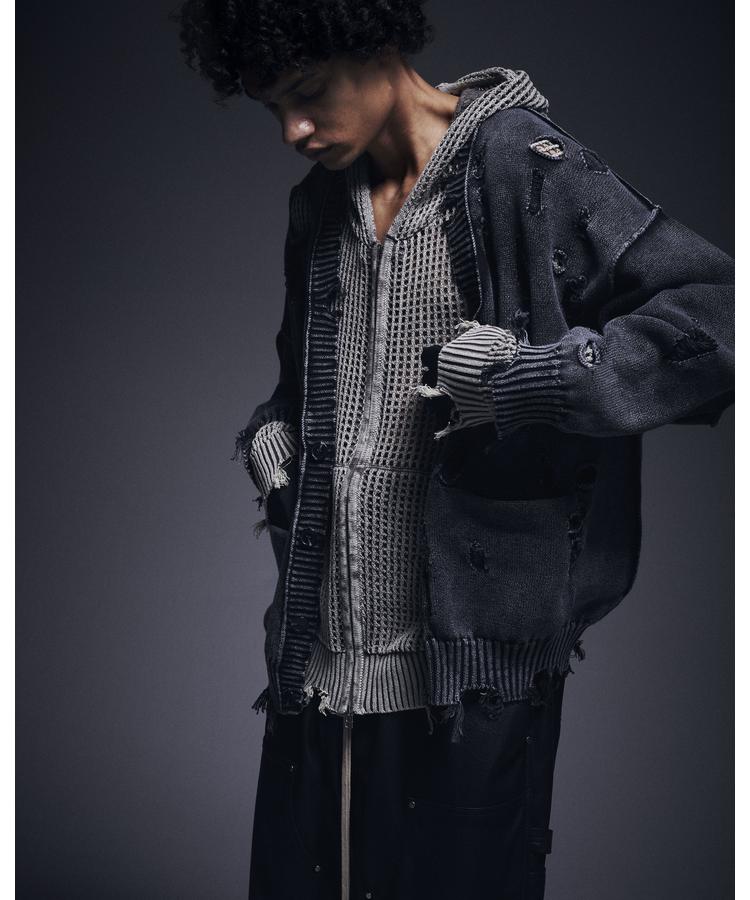 【LHP】DankeSchon/ダンケシェーン/ACID WASH TENJIKU CARDIGAN