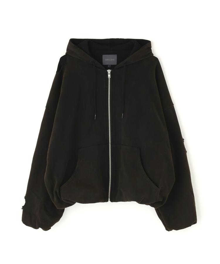 【RoyalFlash】GEN_DAI/ゲンダイ/DAMAGE ZIP HOODIE
