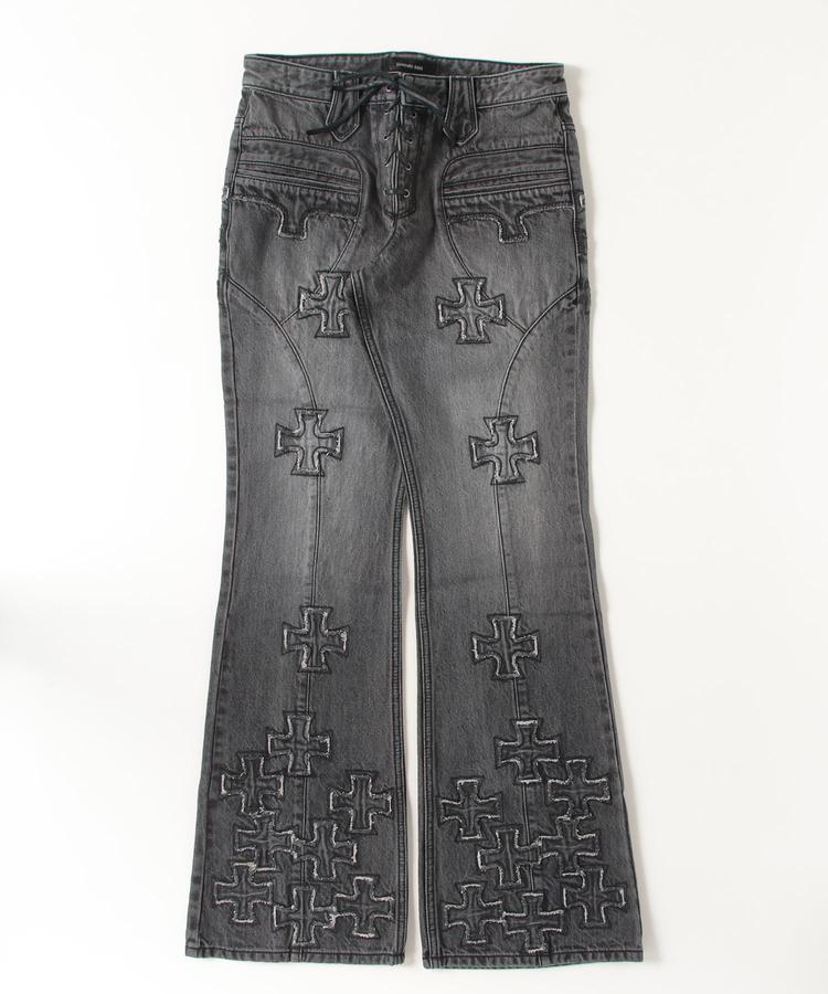 【RoyalFlash】Yasuyuki Ishii/ヤスユキイシイ/Cross Patch Lace Pants