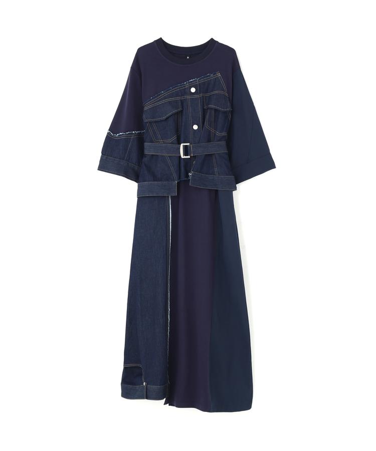 【RoyalFlash】AULA AILA/アウラアイラ/DENIM COMBINATION ONE PIECE