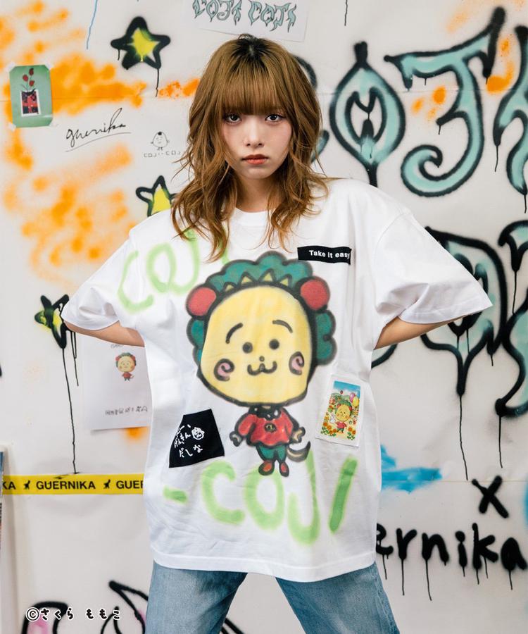 【RoyalFlash】guernika/ゲルニカ/Drooping COJI-COJI Paint T-shirt / White