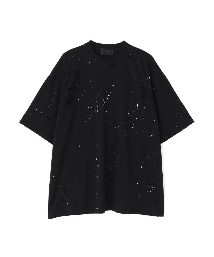 【LHP】SIS/エスアイエス/Print Damage T-Shirts Tシャツ 半袖 クルーネック ルーズシルエット ペイント加工 ダメージ加工 ヴィンテージ風 グランジ ストリート Y2K コットン100% ブラック ホワイト 黒 白 韓国製 レディース メンズ ユニセックス 国内正規品 正規取扱|US ONLINE 店