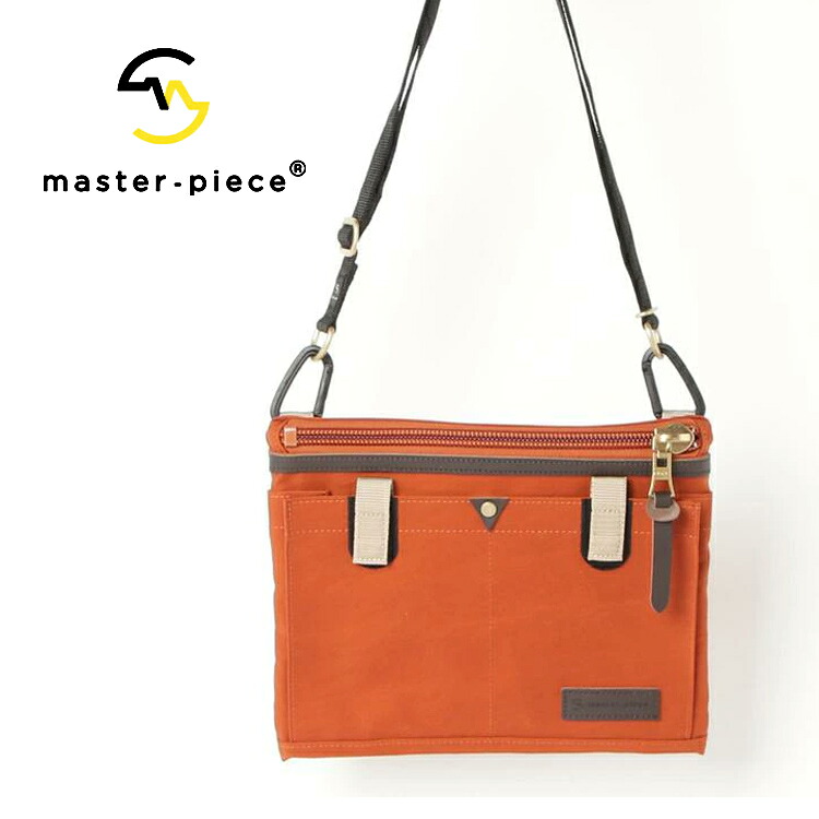 【B’2nd】master-piece (マスターピース)link サコッシュ ショルダー バッグ ポーチ 2WAY ナイロン 本革 牛革 型押し レザー カラビナ付 自転車 フェス 旅行 日本製 メンズ レディース 全5色 正規取扱店|US ONLINE 店