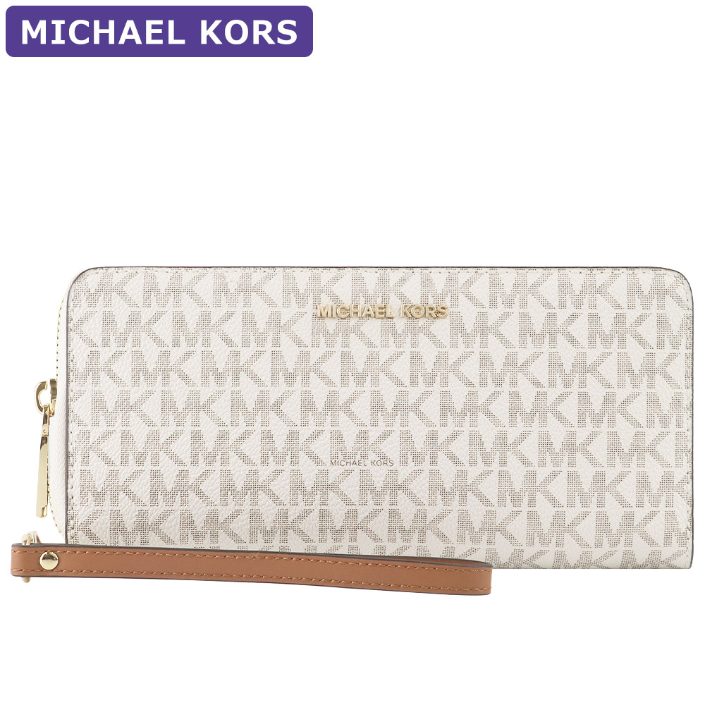 楽天市場 ポイント10倍 マイケルコース Michael Kors 財布 長財布 32f1gj6e7b Vanilla ストラップ付 シグネチャー レディース ウォレット 新作 Us Style