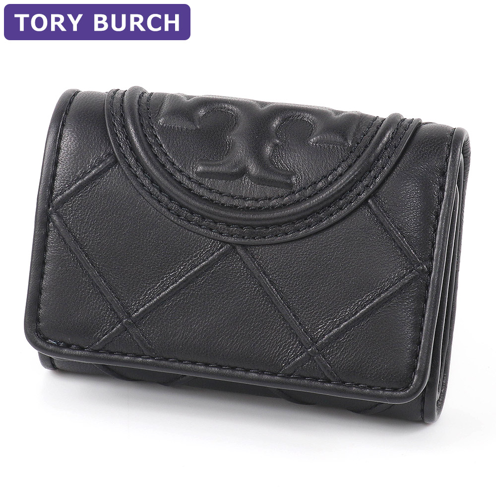 TORY BURCH 三つ折り財布 黒 レザー TORY BURCH ブラック 三つ折り財布