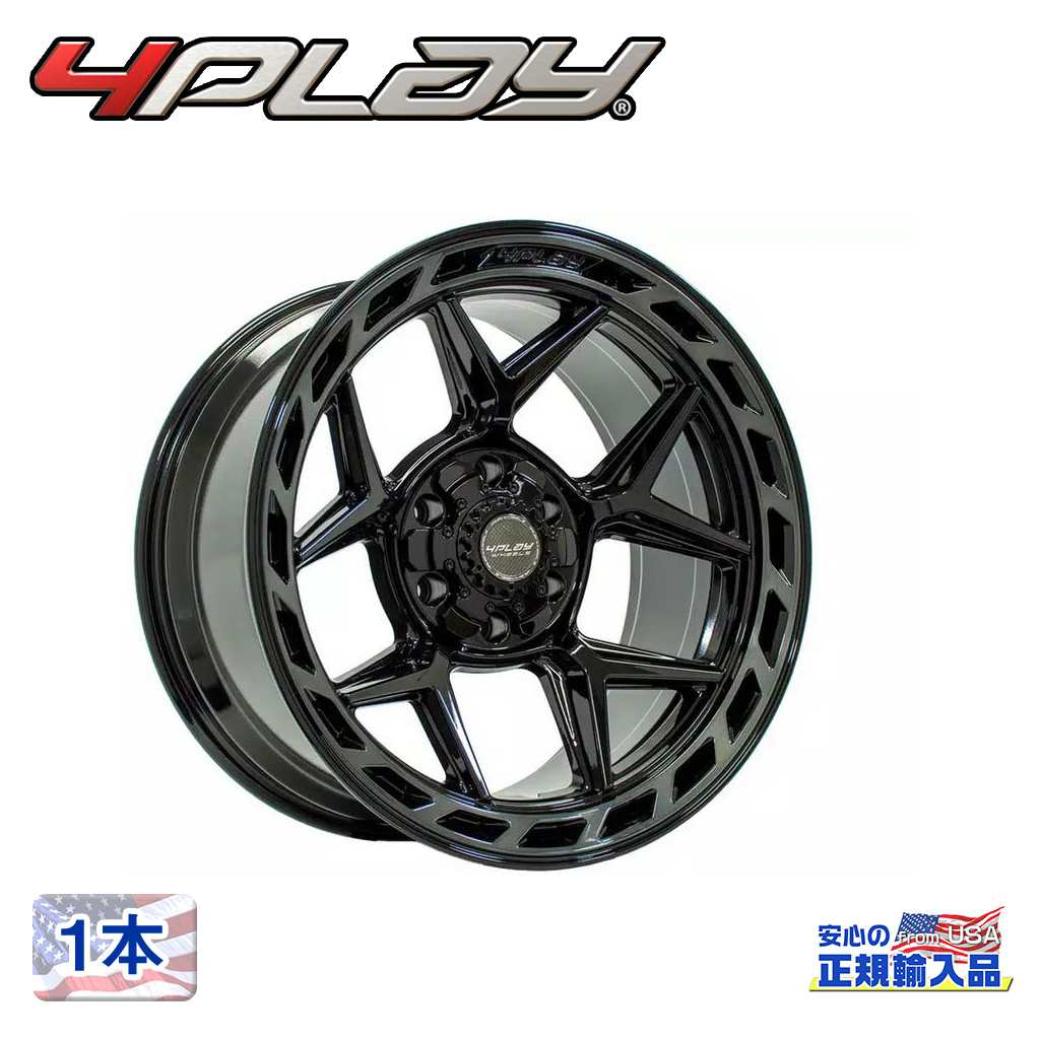 【4PLAYWHEELS(4プレイ)正規品】 20インチアルミホイール 1本 Gen3/4P06 20×10 5H127 -18 CB87.1 グロスブラック/ブラッシュドスポークフェイス 汎用