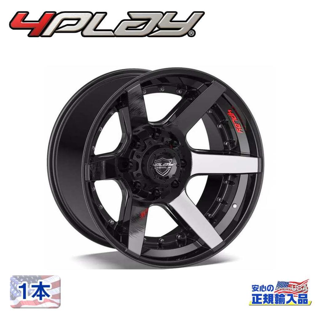 【4PLAYWHEELS(4プレイ)正規品】 22インチアルミホイール 1本 Gen2/4P60 22×12 5H127 -44 CB87 ブラック/ブラッシュドスポークフェイス 汎用 57,915円