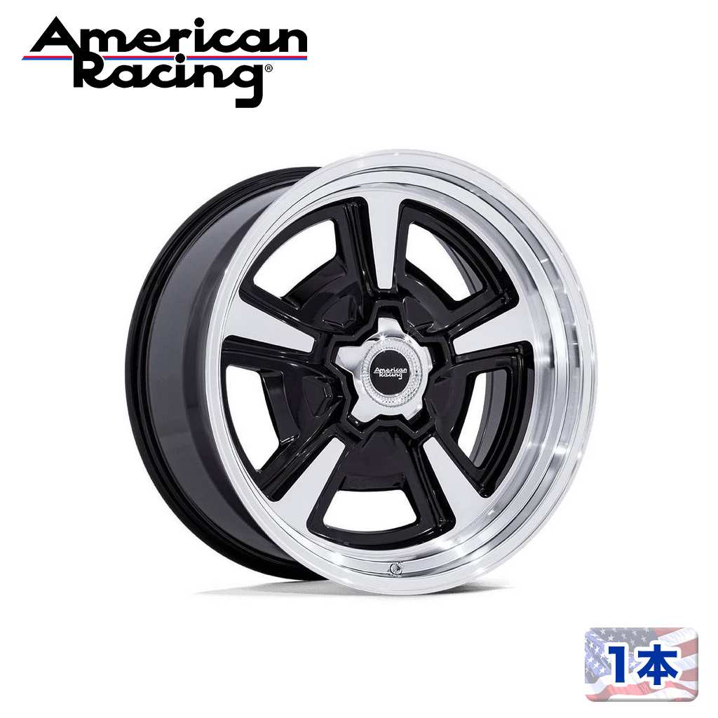 【American Racing 正規品】 22インチアルミホイール 1本 VN517 MARAUDER グロスブラックマシンドW/ダイアモンドカットリップ 22×9J 5H 120.65 +6 CB72.5