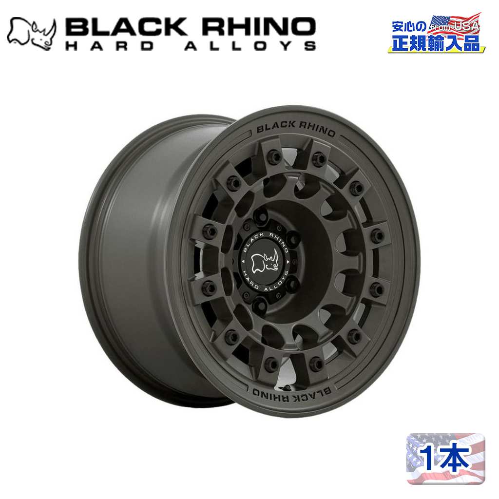 【Black Rhino (ブラックライノ) 正規代理店】 17インチアルミホイール 1本 FUJI 17×8J 6H139.7 +20 OLIVE DRAB GREEN 汎用