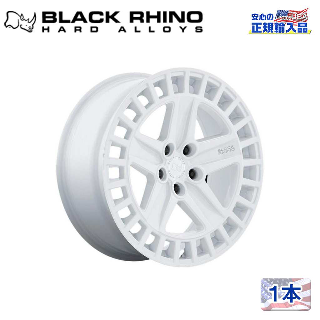 【Black Rhino (ブラックライノ) 正規代理店】 18インチアルミホイール 1本 ALSTON 18×8.5J 5H114.3 +25 GLOSS WHITE 汎用