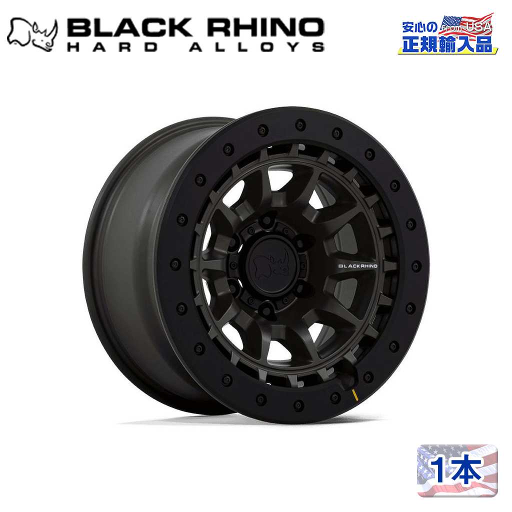 【Black Rhino (ブラックライノ) 正規代理店】17インチアルミホイール 1本BR016 TUSK17×8.5J 5H 127 -10 CB71.5オリーブドラブグリーン 汎用|USATIRESHOP