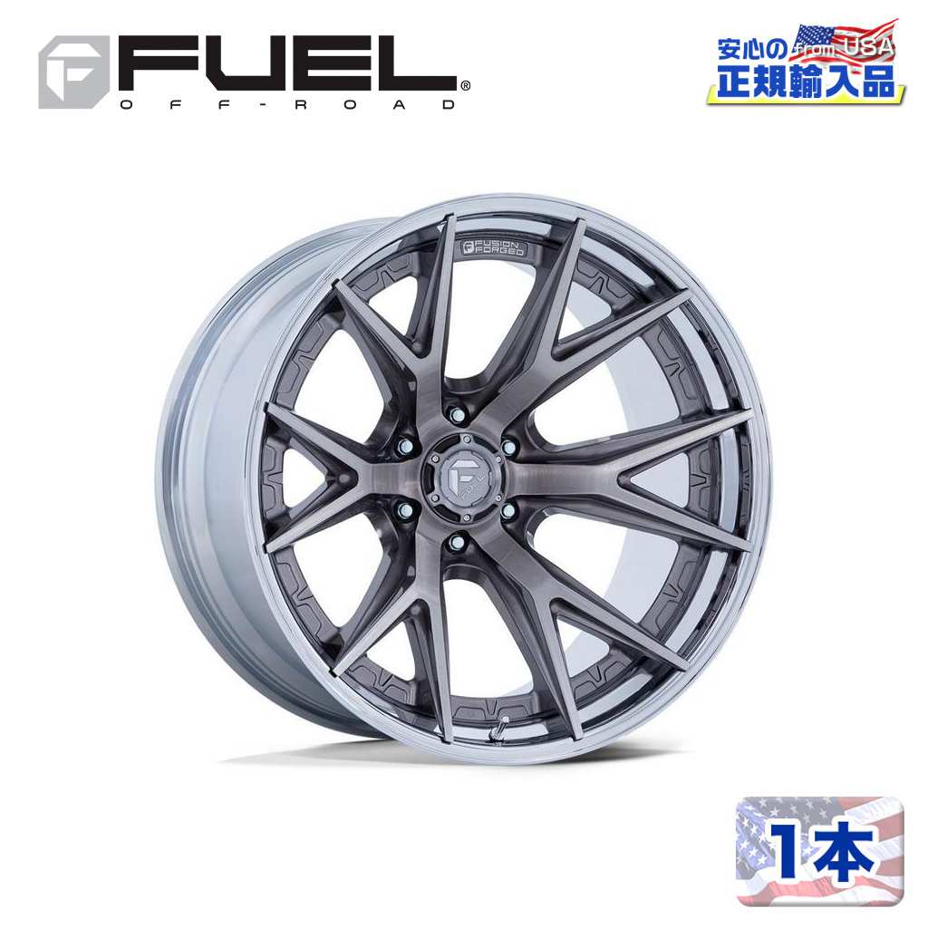 【FUEL OFFROAD (フューエルオフロード) 正規代理店】 24インチホイール 1本 FC402 CATALYST 24×12 6H 139.7 -44 CB106.1 PLATINUM W/ CHROME LIP(プラチナム/クロームリップ) 汎用/FC402AP24126844N