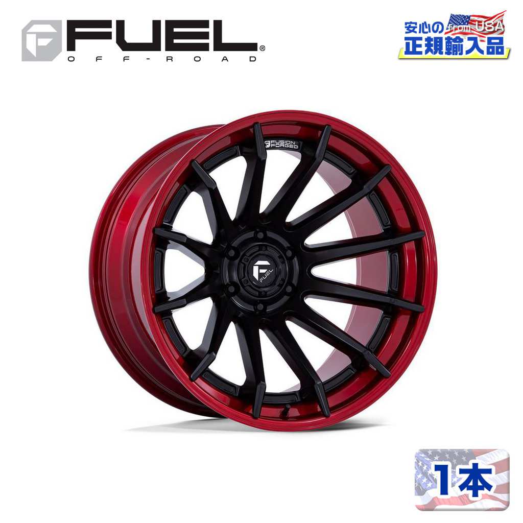 【FUEL OFFROAD (フューエルオフロード) 正規代理店】 24インチホイール 1本 FC403 BURN 24×12 6H 139.7 -44 CB106.1 MATTE BLACK W/ CANDY RED LIP(マットブラック/キャンディーレッドリップ) 汎用/FC403MQ24126844N