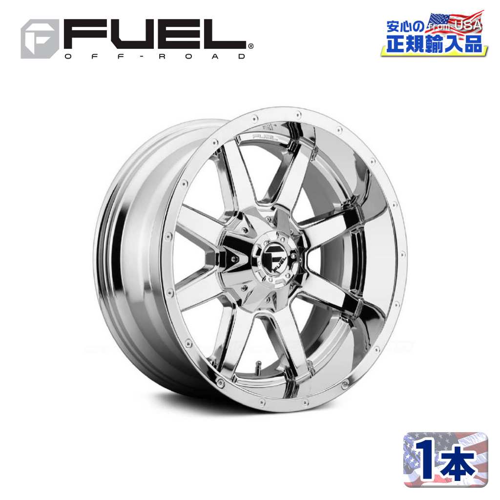 【FUEL OFFROAD（フューエルオフロード）正規輸入総代理店】 22インチアルミホイール 1本 汎用 D536 MAVERICK マーベリック クロームメッキ 22×12 6H 135/139.7 -45 CB106.1