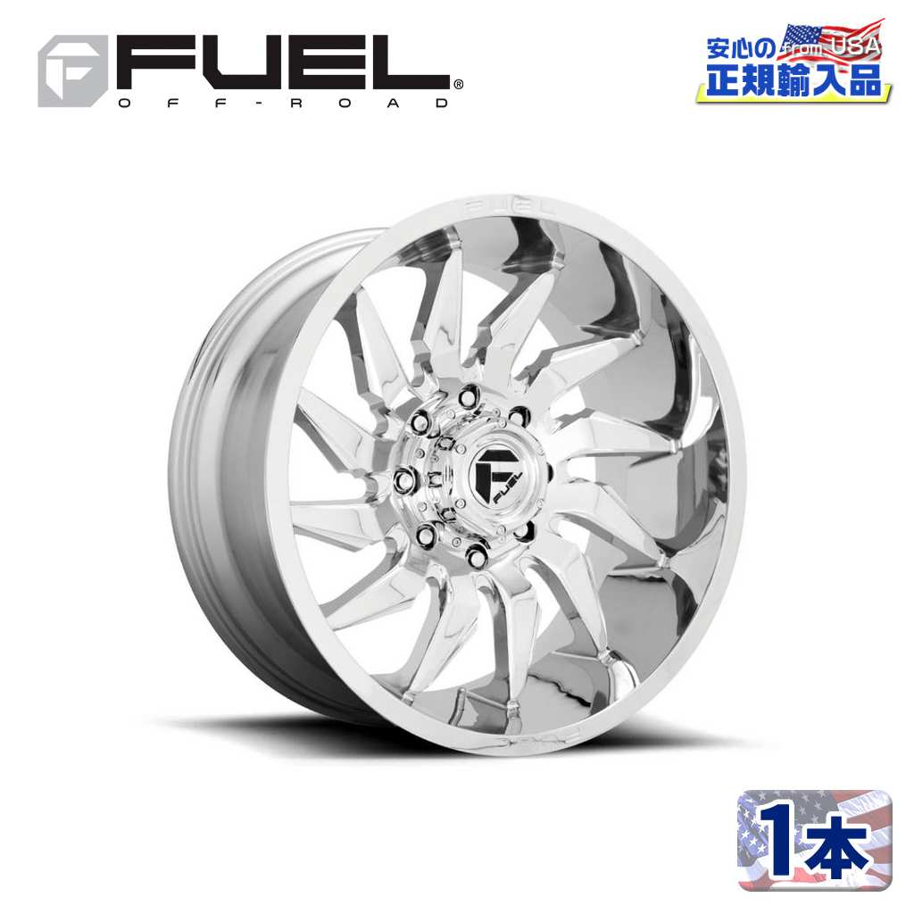 【FUEL OFFROAD（フューエルオフロード）正規輸入総代理店】 22インチアルミホイール 1本 汎用 D743 SABER セイバー クローム 22×10 8H 180 -18 CB124.3