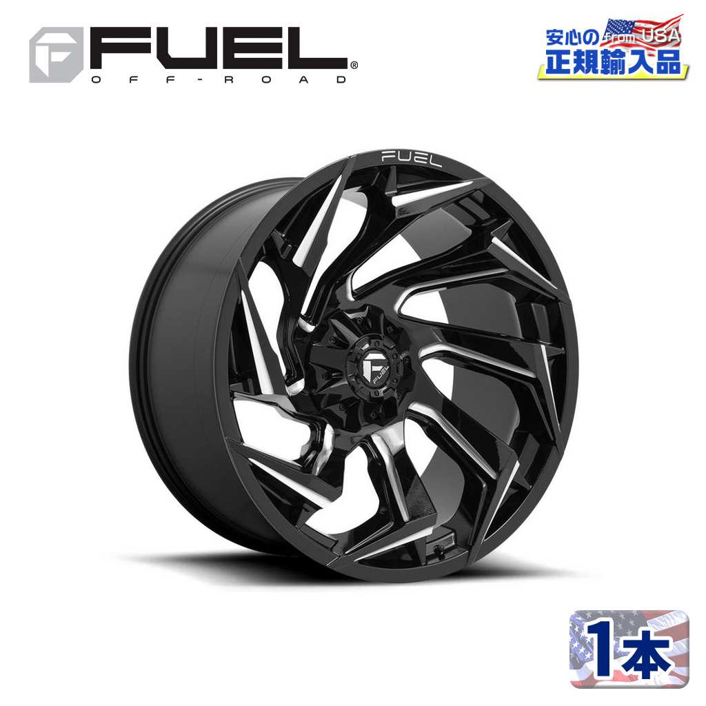 【FUEL OFFROAD（フューエルオフロード）正規輸入総代理店】18インチアルミホイール 1本汎用 D753 REACTION リアクション グロスブラックミルド18&times;9 5H 114.3/127 +1 CB78｜USATIRESHOP