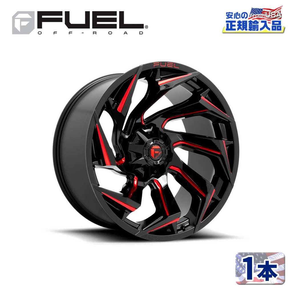 【FUEL OFFROAD（フューエルオフロード）正規輸入総代理店】17インチアルミホイール 1本汎用 D755 REACTION リアクション グロスブラックミルドW/レッドティント17&times;9 6H 135/139.7 +1 CB106.1｜USATIRESHOP