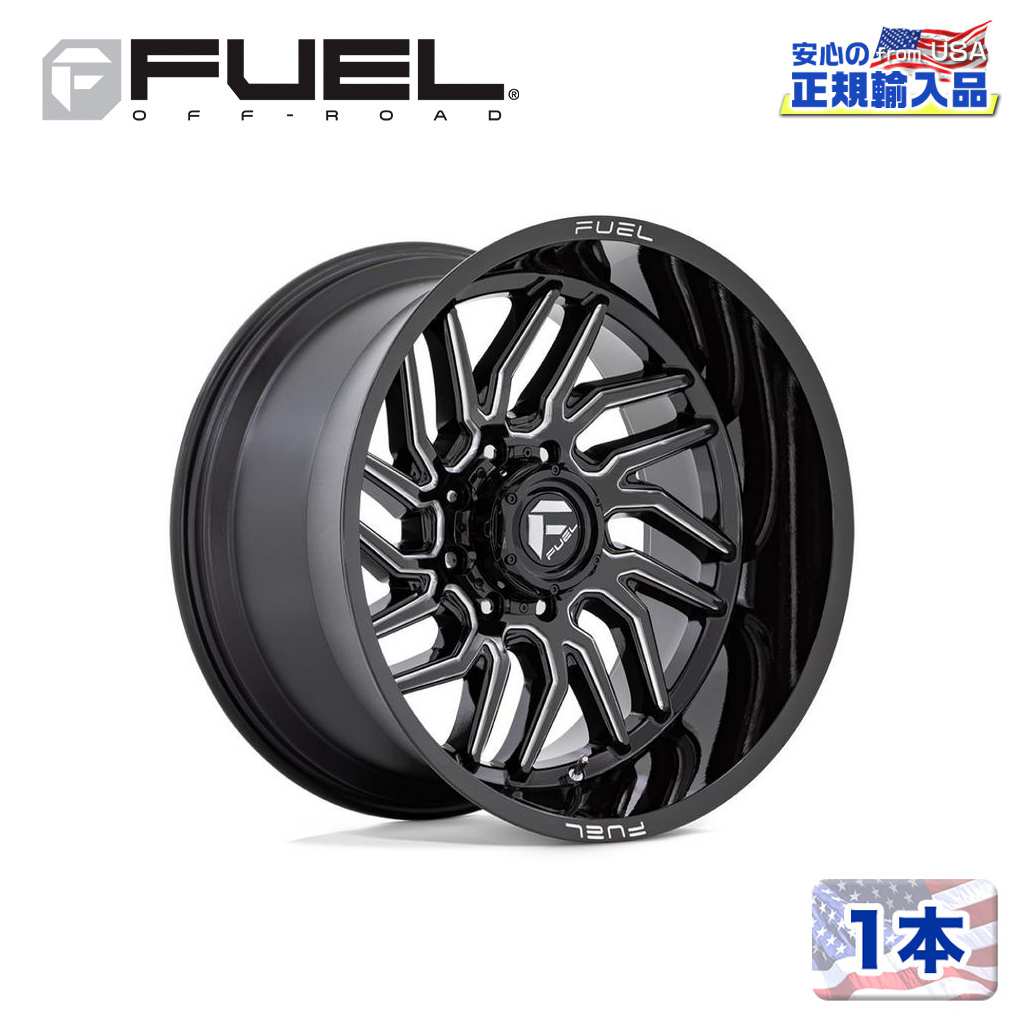 【FUEL OFFROAD (フューエルオフロード) 正規代理店】 24インチホイール 1本 D807 HURRICANE 24×12 8H 170 -44 CB125.1 GLOSS BLACK MILLED(グロスブラックミルド) 汎用/D80724201747