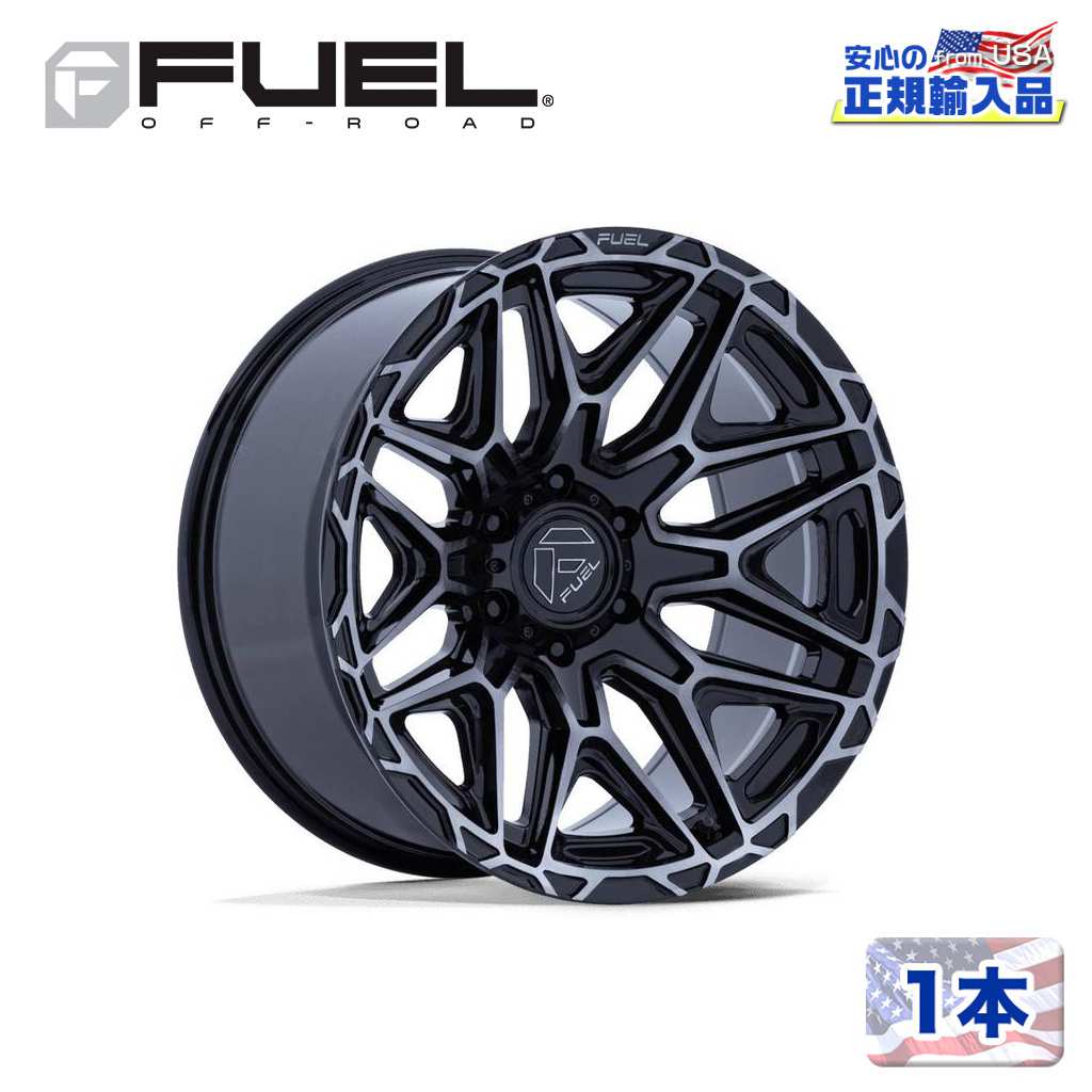 【FUEL OFFROAD 正規品】 20インチ アルミホイール 1本 FC885 INJECTOR 20×9 8H 180 +1 CB124.2 GLOSS BLACK MACHINED FACE W/ DARK TINT(グロスブラックマシーンド/ダークティント) 汎用/FC885BT20908801