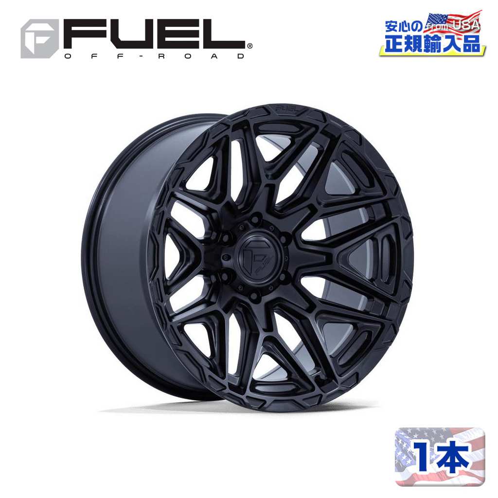 【FUEL OFFROAD 正規品】22インチ アルミホイール 1本FC885 INJECTOR 22×9 6H 139.7 +1 CB106.1 MATTE BLACK(マットブラック)汎用/FC885MX22906801|USATIRESHOP
