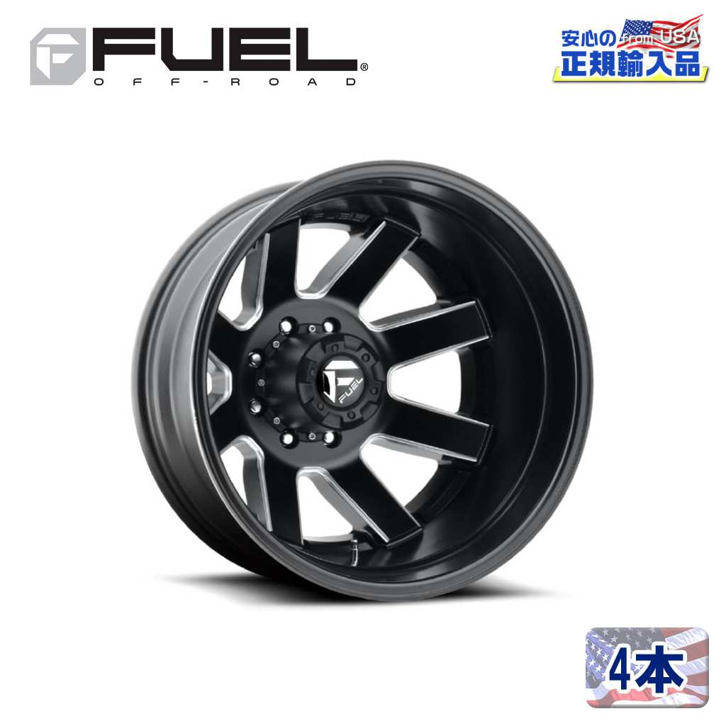 【FUEL OFFROAD (フューエルオフロード) 正規代理店】 22インチアルミホイール 4本セット D538 MAVERICK DUALIE REAR マーベリック 22×8.25 8H200 -201 CB142 マットブラックミルド 汎用/D53822829235