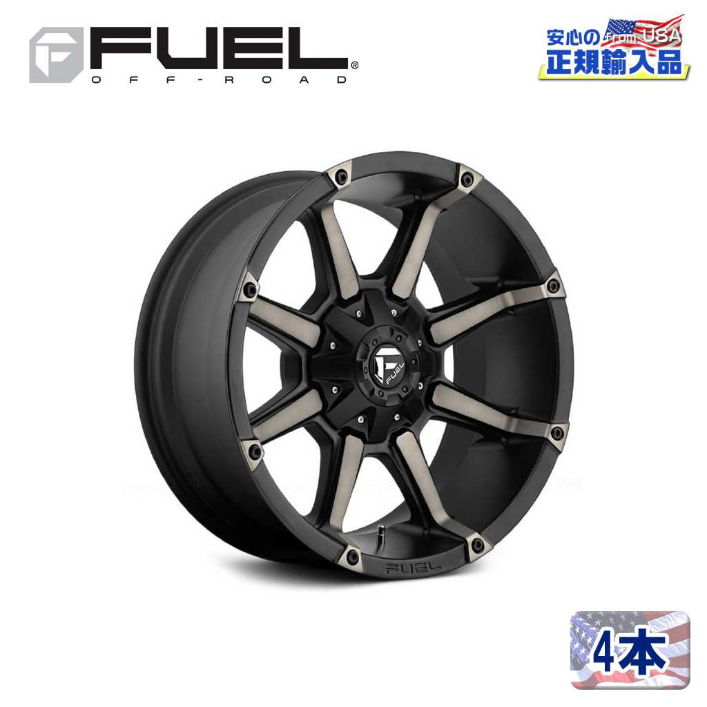 【FUEL OFFROAD (フューエルオフロード) 正規代理店】 20インチアルミホイール 4本セット D556 COUPLER カプラー 20×9 6H135/139.7 +1 CB106.1 MATTE BLACK DOUBLE DARK TINT 汎用/D55620909850
