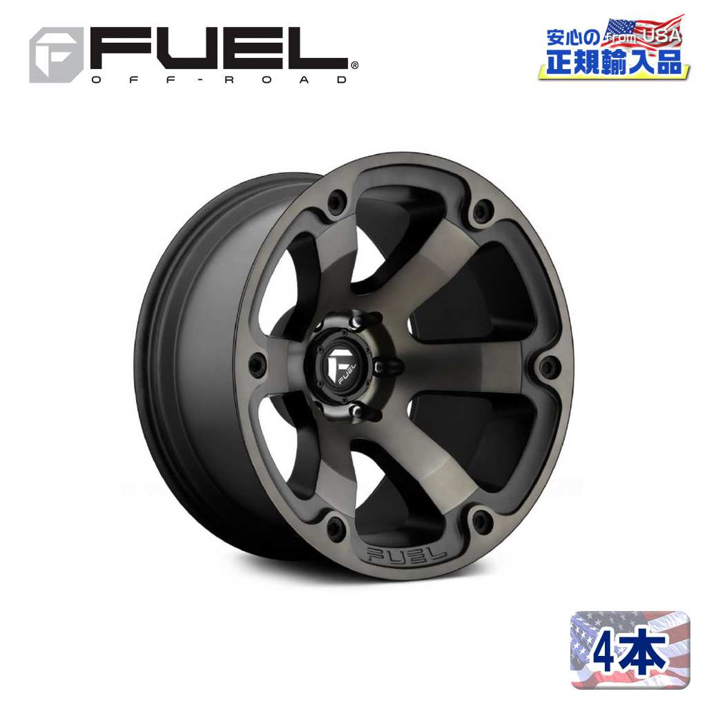 【FUEL OFFROAD (フューエルオフロード) 正規代理店】 17インチアルミホイール 4本セット D564 BEAST ビースト 17×9 6H139.7 +19 CB106.1 MATTE BLACK DOUBLE DARK TINT 汎用/D56417908456