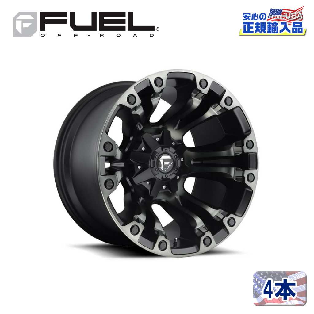 【FUEL OFFROAD (フューエルオフロード) 正規代理店】 17インチアルミホイール 4本セット D569 VAPOR ベイパー 17×10 5H114.3/127 -18 CB78.1 MATTE BLACK DOUBLE DARK TINT 汎用/D56917002647