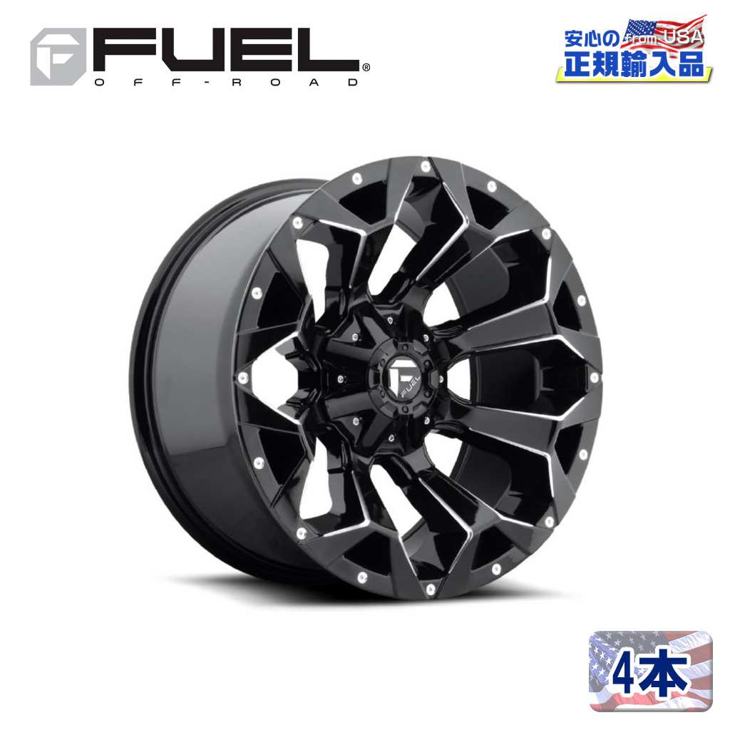 【FUEL OFFROAD (フューエルオフロード) 正規代理店】17インチアルミホイール 4本セットD576 ASSAULT アサルト17×9 5H114.3/127 +1 CB78.1グロスブラックミルド 汎用/D57617902650|USATIRESHOP