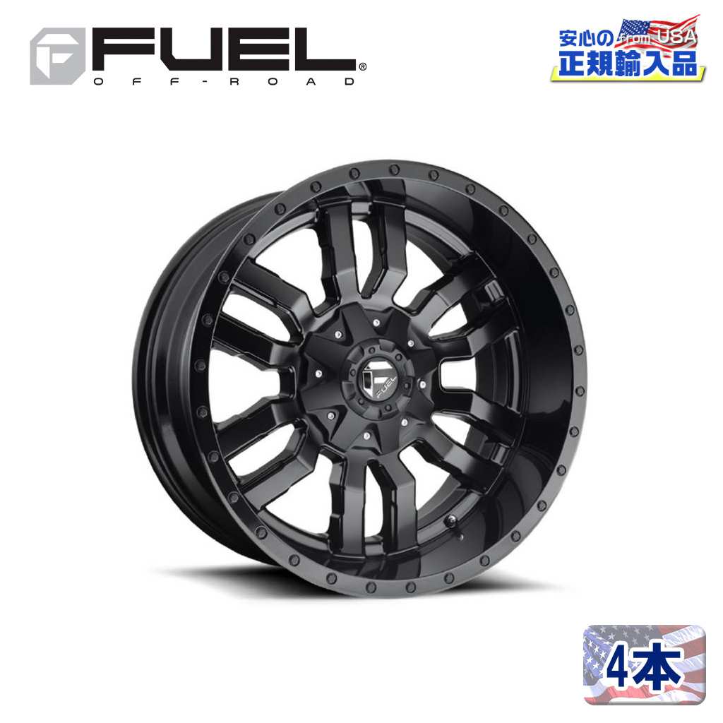 【FUEL OFFROAD (フューエルオフロード) 正規代理店】17インチアルミホイール 4本セットD596 SLEDGE スレッジ17&times;9 6H135/139.7 -12 CB106.1MATTE BLACK GLOSS BLACK LIP 汎用/D59617909845｜USATIRESHOP