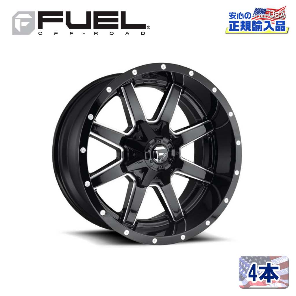 【FUEL OFFROAD (フューエルオフロード) 正規代理店】 20インチアルミホイール 4本セット D610 MAVERICK マーベリック 20×9 6H135/139.7 +1 CB106.1 グロスブラックミルド 汎用/D61020909850