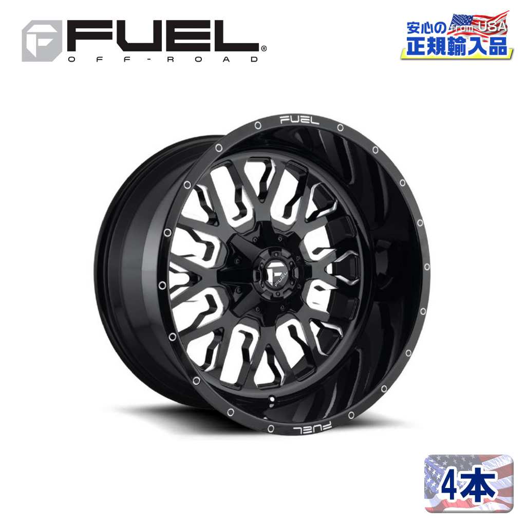 【FUEL OFFROAD (フューエルオフロード) 正規代理店】20インチアルミホイール 4本セットD611 STROKE ストローク20&times;9 6H135/139.7 +1 CB106.1グロスブラックミルド 汎用/D61120909850｜USATIRESHOP