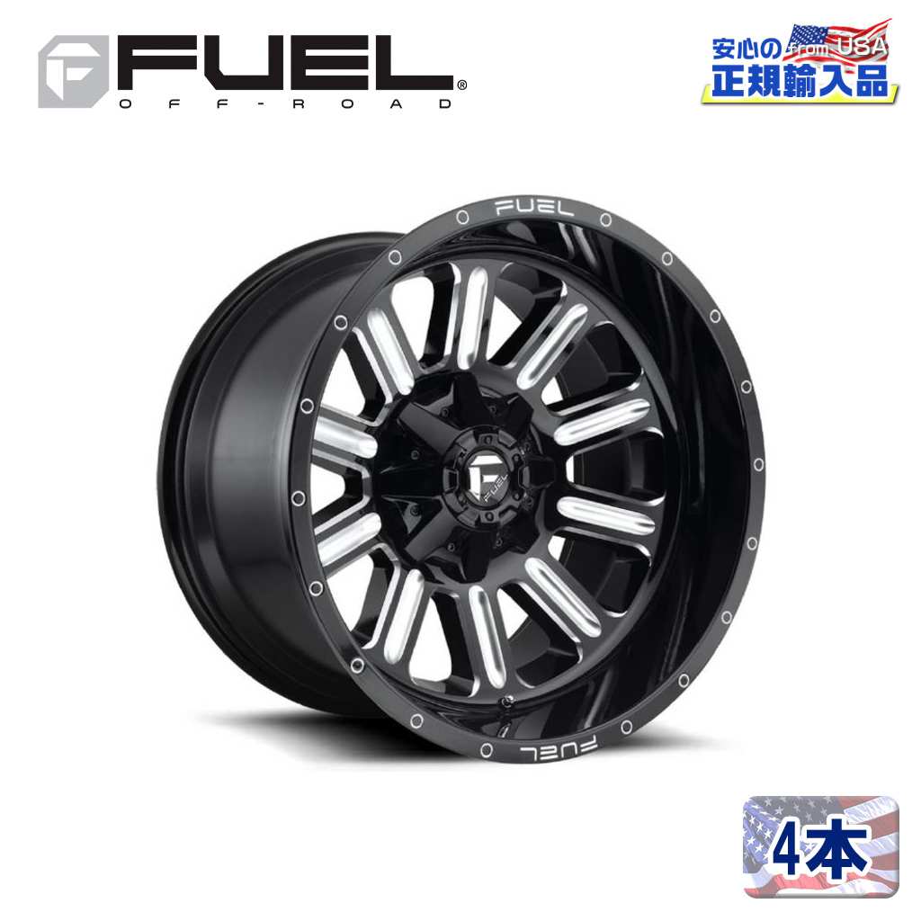 【FUEL OFFROAD (フューエルオフロード) 正規代理店】 18インチアルミホイール 4本セット D620 HARDLINE ハードライン 18×9 5H114.3/127 -12 CB78.1 グロスブラックミルド 汎用/D62018902645