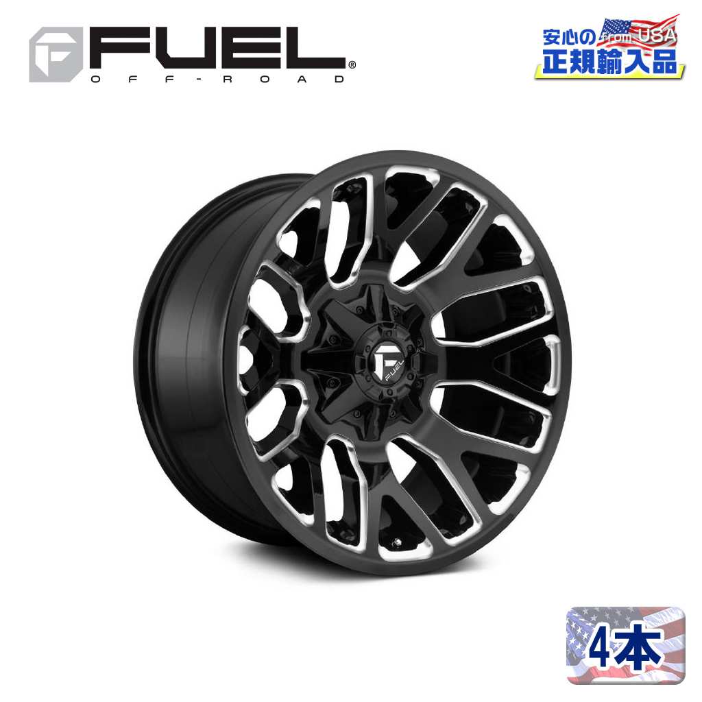 【FUEL OFFROAD (フューエルオフロード) 正規代理店】 20インチアルミホイール 4本セット D623 WARRIOR ウォリアー 20×9 6H135/139.7 +1 CB106.1 グロスブラックミルド 汎用/D62320909850